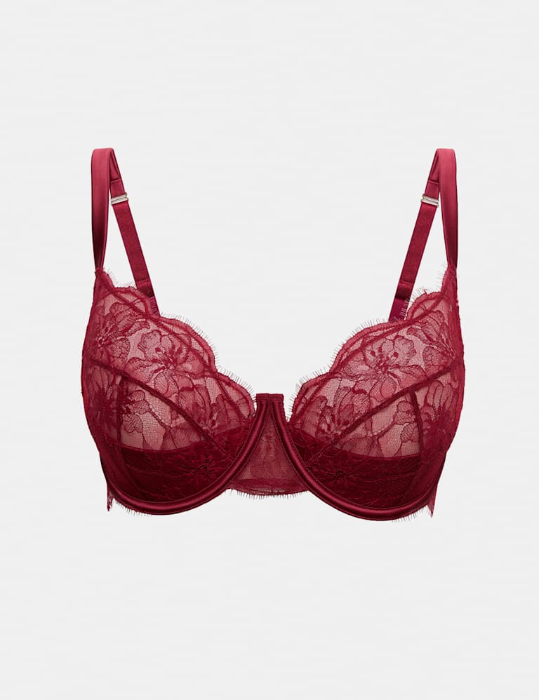 Belle Lace Quarter-Cup Balcony Bra Set F-H 2 of 6