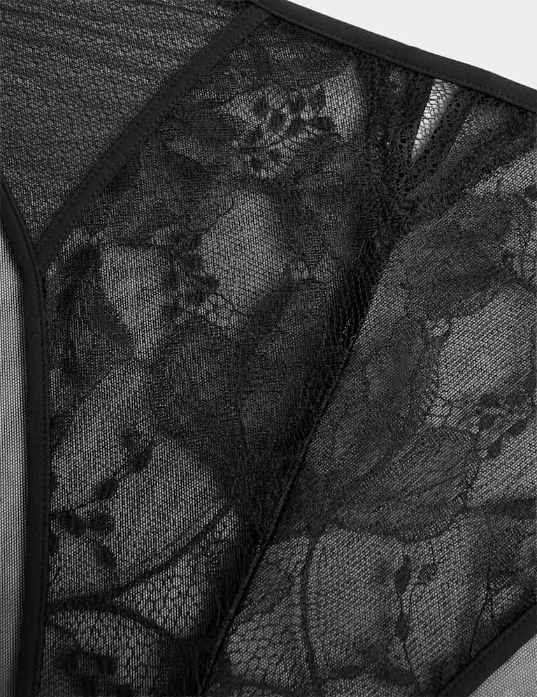 Savannah Lace Wired Longline Balcony Bra Set A-E 5 of 6