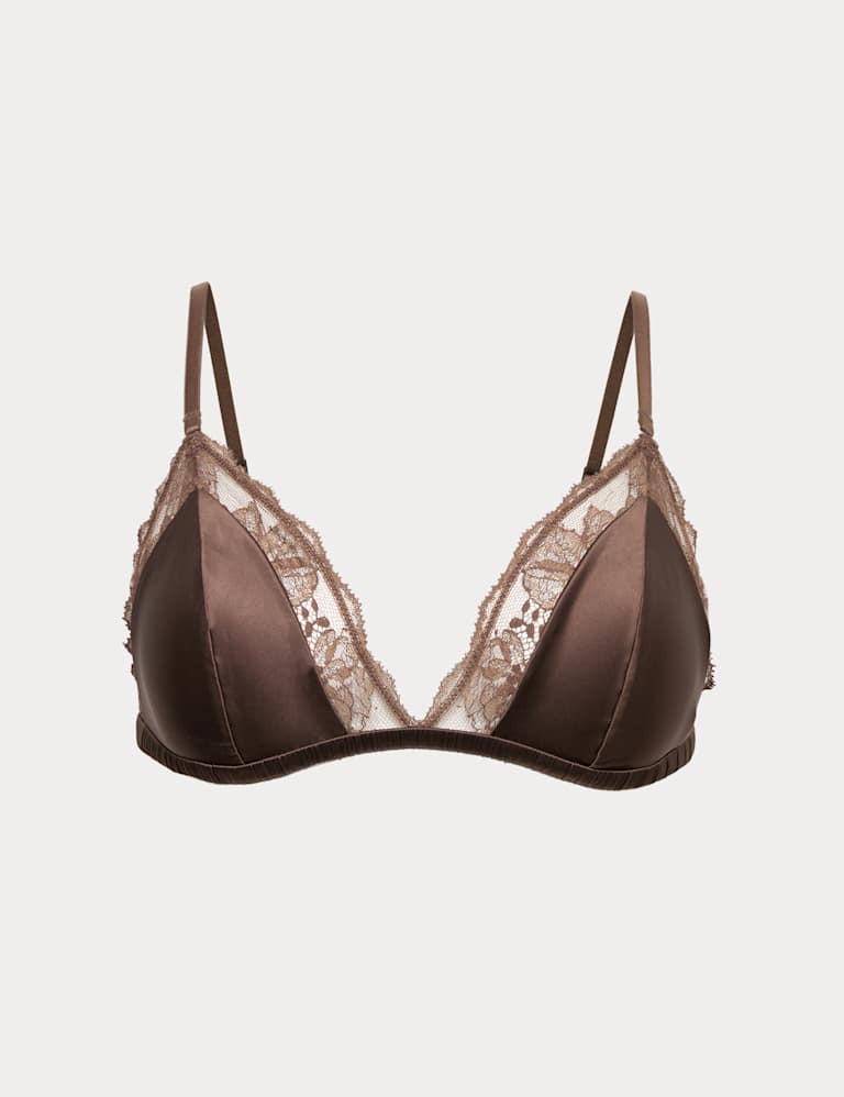 Savannah Satin & Lace Triangle Bralette Set 2 of 6