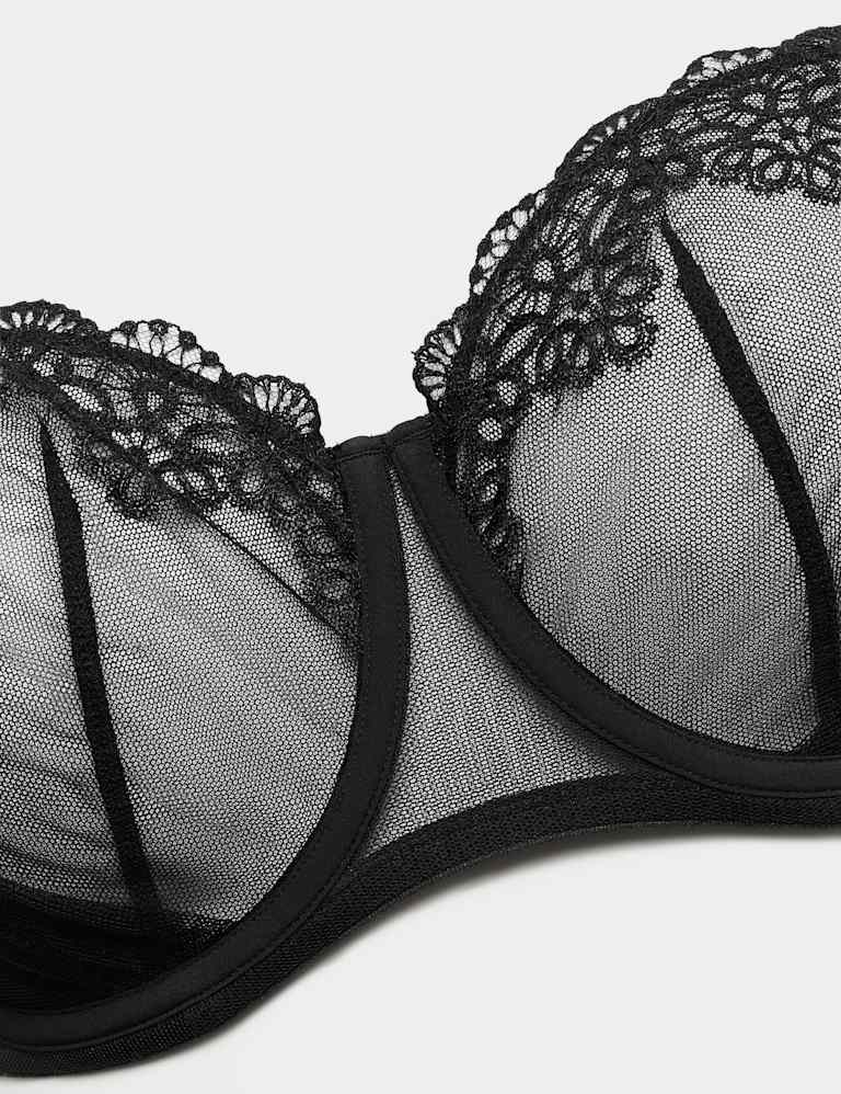 Seoul Embroidery Mesh Wired Balcony Bra Set F-H 4 of 6