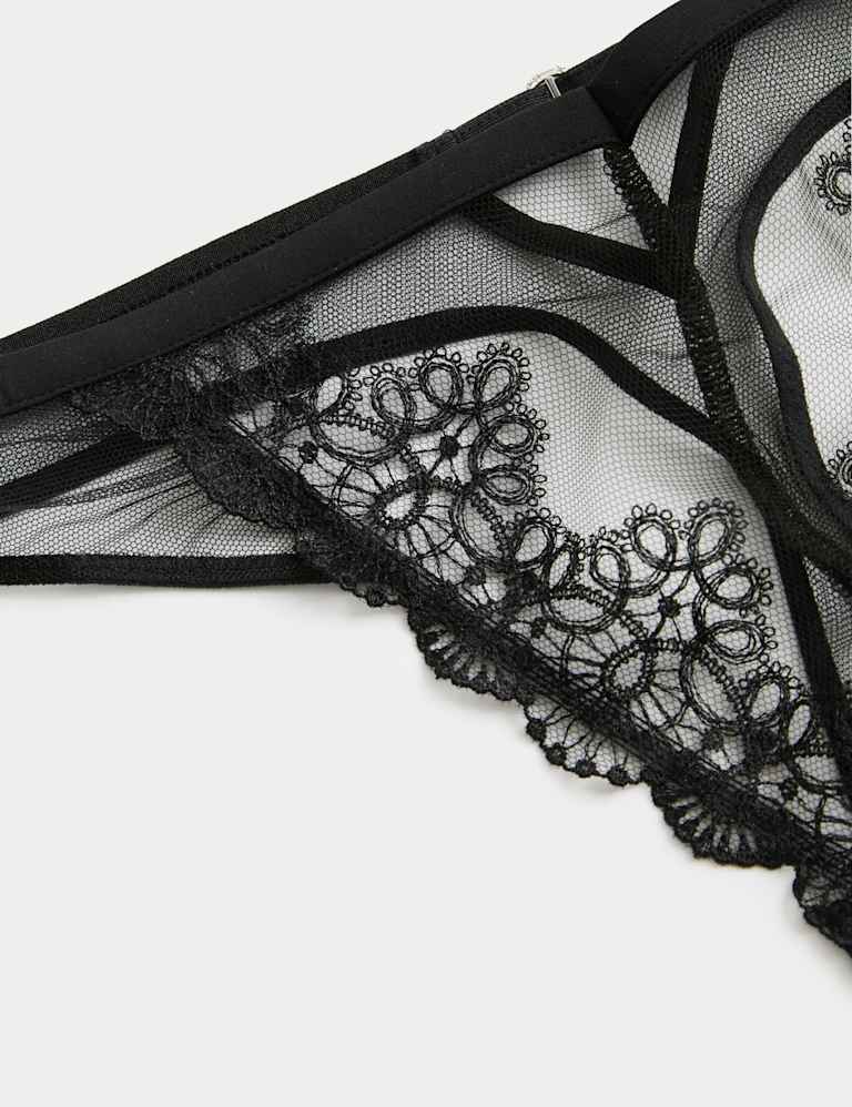 Seoul Mesh Embroidery Wired Plunge Bra Set A-E 5 of 6