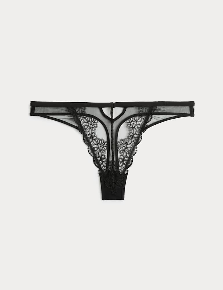 Seoul Mesh Embroidery Wired Plunge Bra Set A-E 3 of 6