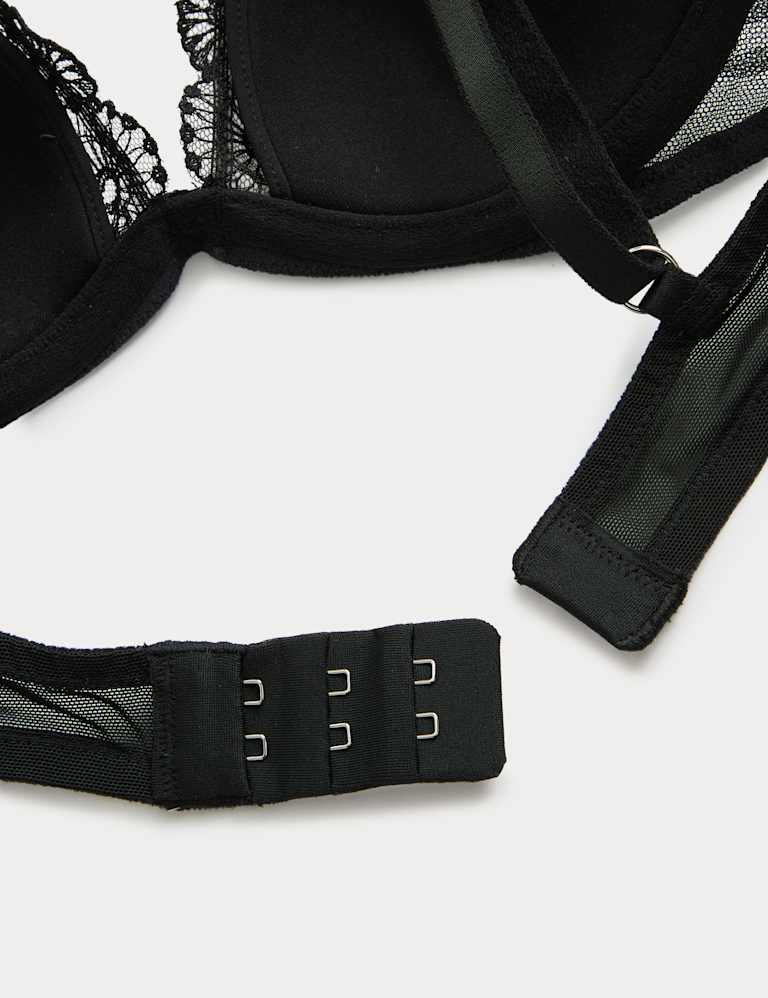 Seoul Mesh Embroidery Wired Plunge Bra Set A-E 6 of 6