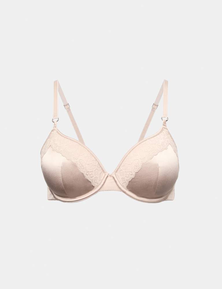 Silk & Lace Wired Demi Cup Bra Set A-E 2 of 6
