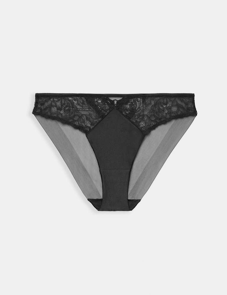 Lace with Silk Wired Balcony Bra Set A-E 3 of 6
