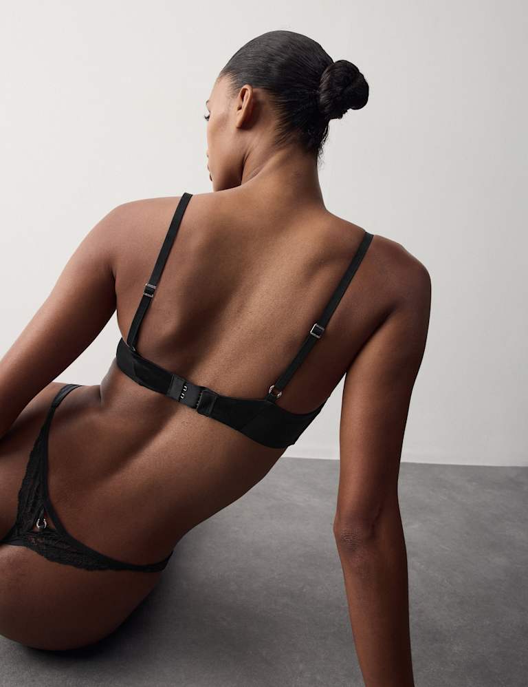 Silk & Lace Non Wired Bralette Bra Set A-E 4 of 6