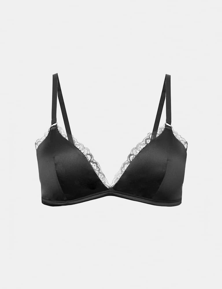 Silk & Lace Non Wired Bralette Bra Set A-E 2 of 6