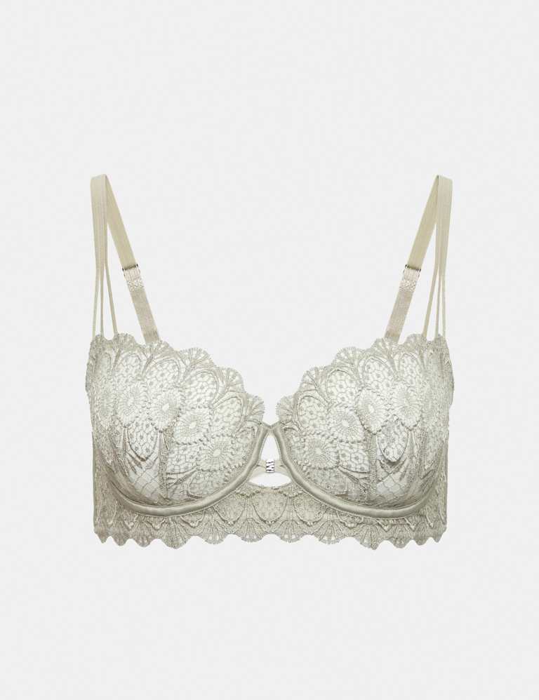 Milan Embroidered Lace Wired Balcony Bra Set 2 of 6