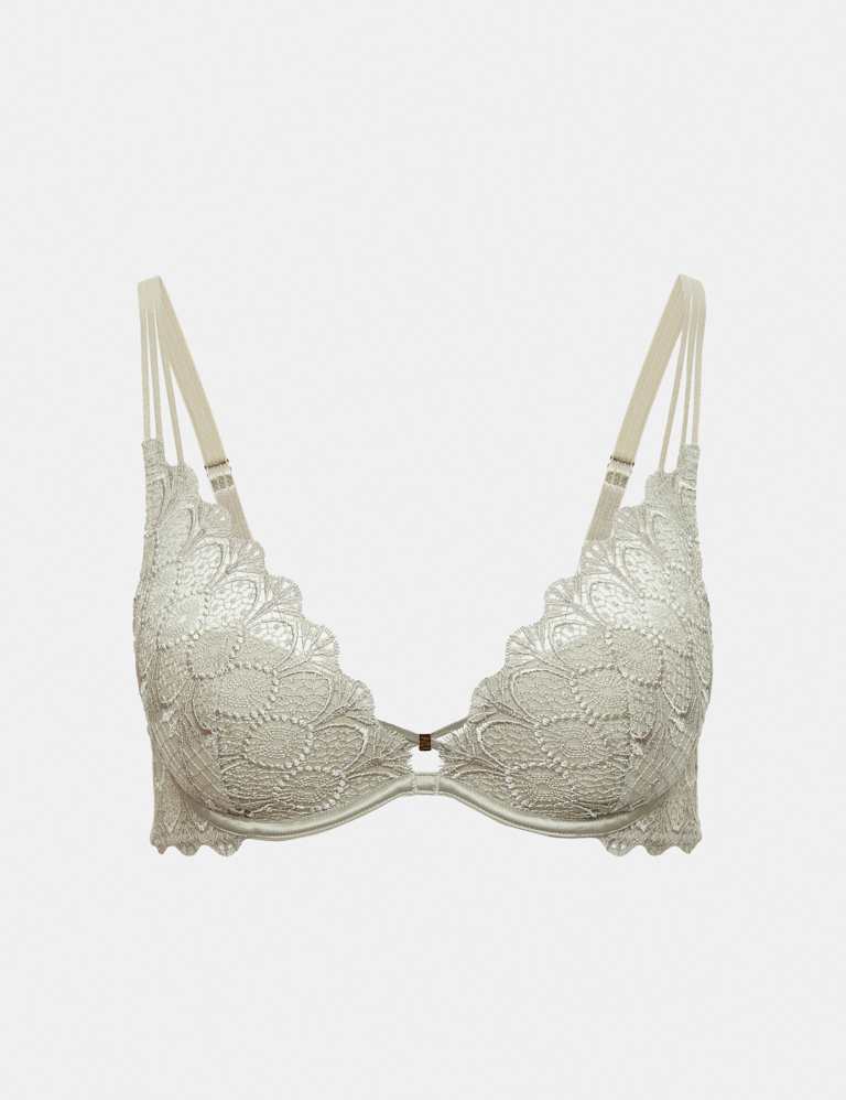Milan Embroidered Padded Plunge Bra Set A-E 2 of 6