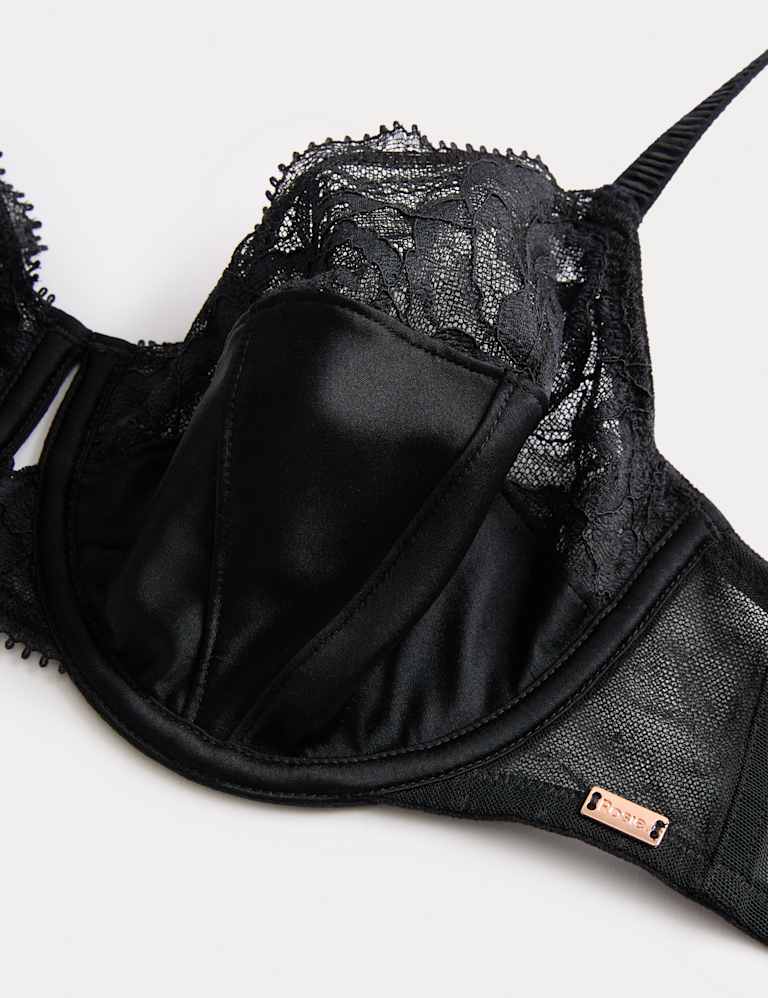 Silk & Lace Wired Balcony Bra Set 4 of 6