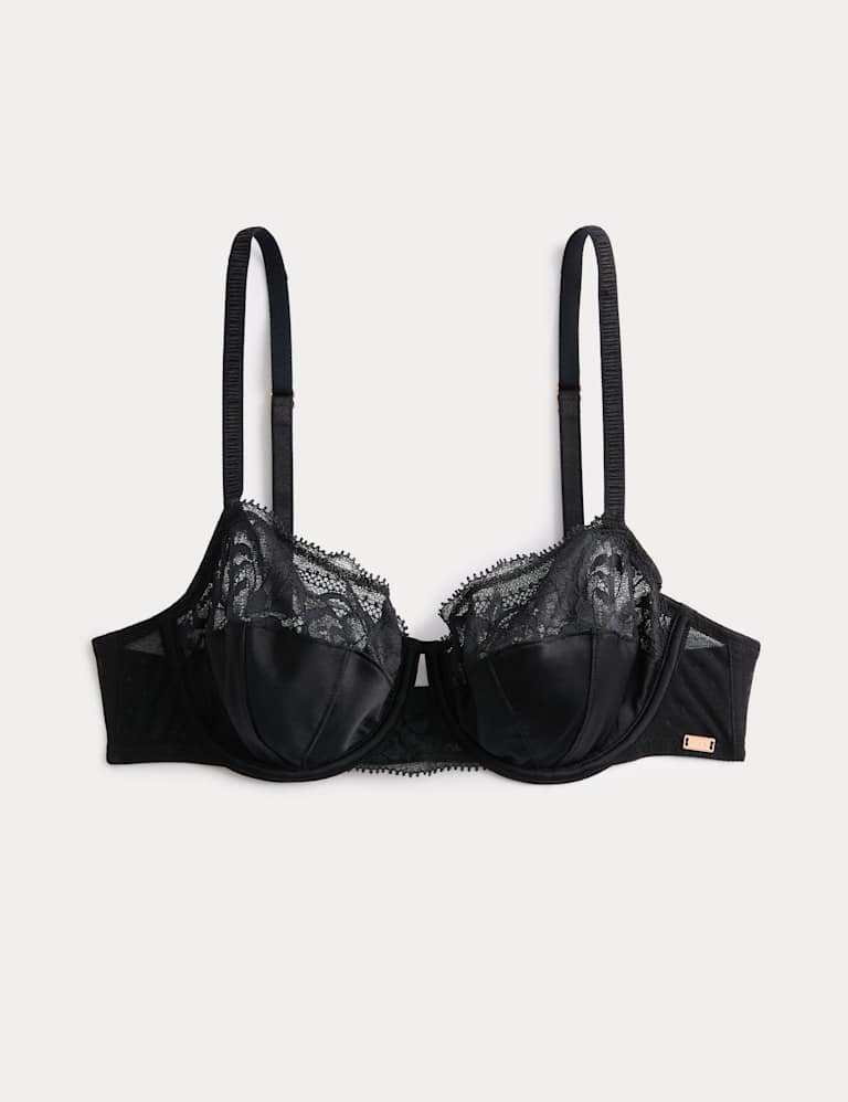 Silk & Lace Wired Balcony Bra Set 2 of 6