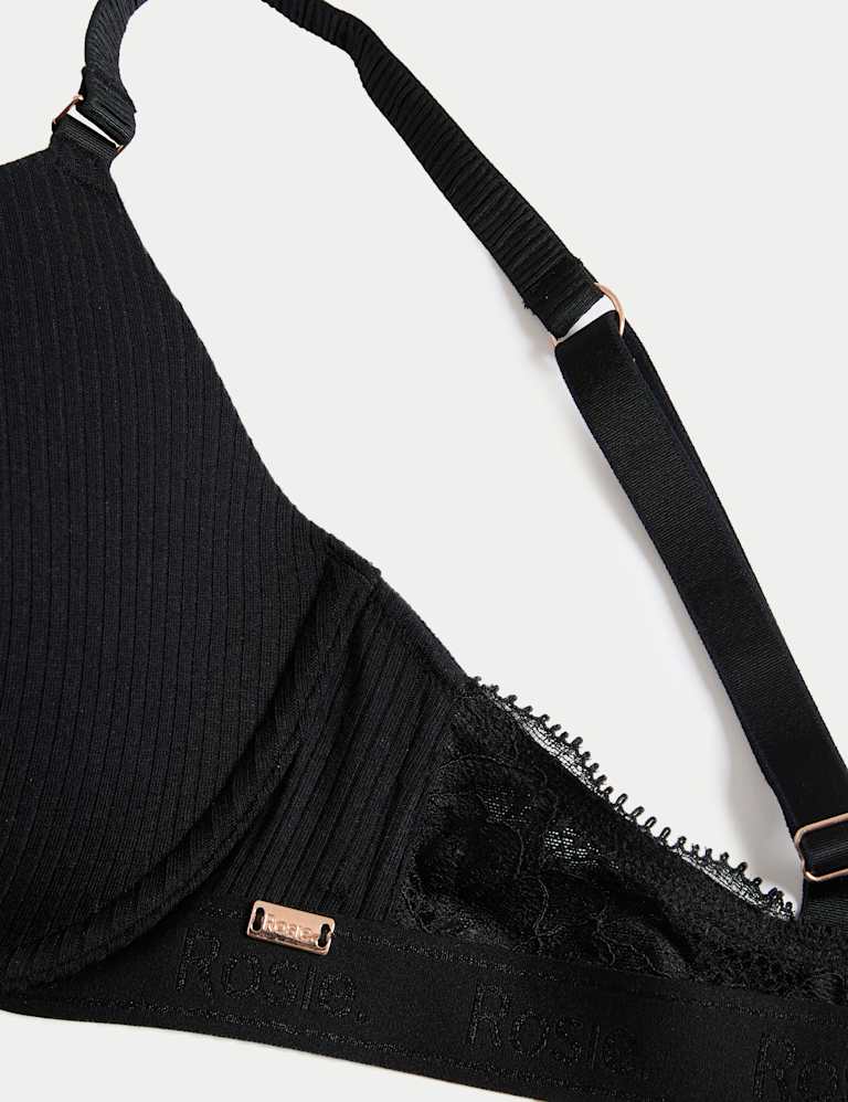 Rib & Lace Wired Full Cup Lounge Bra Set A-E 5 of 6