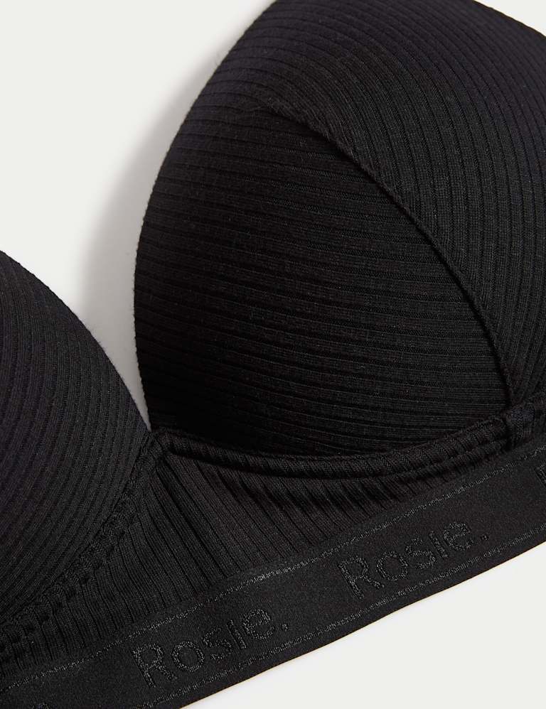 Lounge Rib & Lace Non Wired Plunge Bra Set A-E 4 of 6