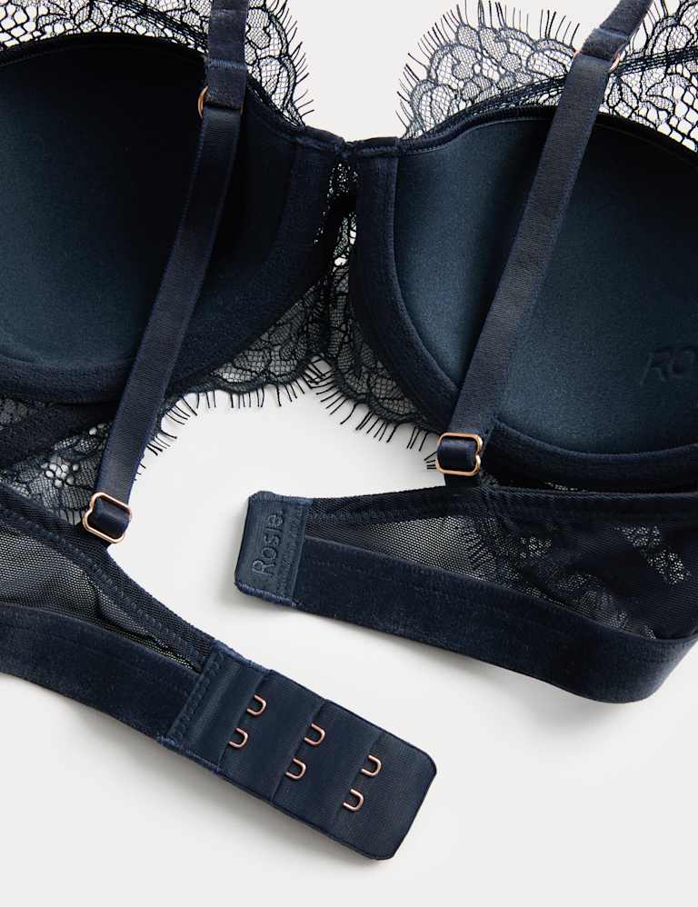 Saffron Satin & Lace Wired Plunge Bra Set A-E 6 of 6