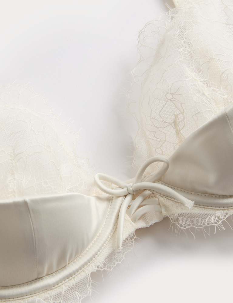 Forget Me Not Satin Wired Plunge Bra Set A-E 4 of 6