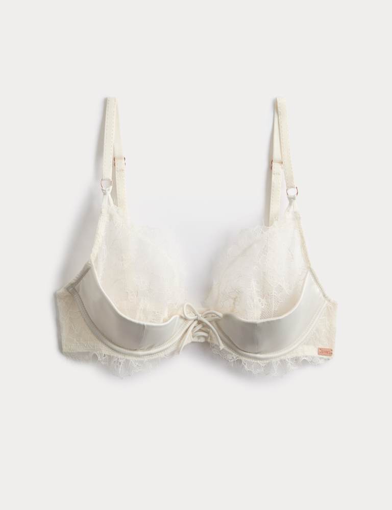 Forget Me Not Satin Wired Plunge Bra Set A-E 2 of 6