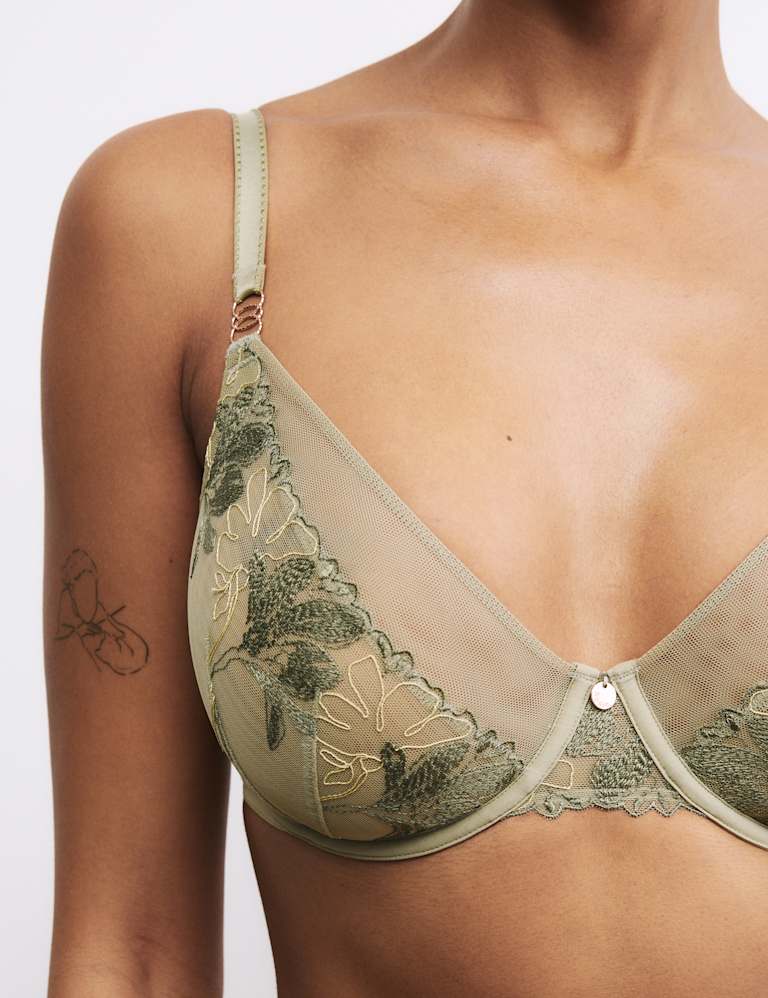 Ianthe Embroidery Wired Plunge Bra Set F-H 4 of 6