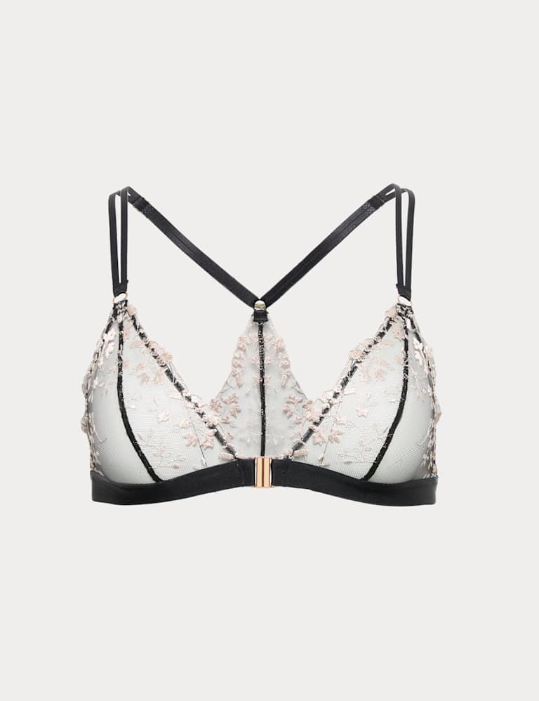 Flora Embroidered Front Fastening Bralette Set A-E 2 of 6
