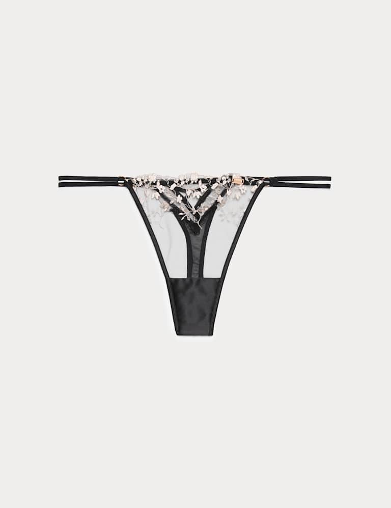 Flora Mesh Embroidered Wired Plunge Bra Set A-E 3 of 6