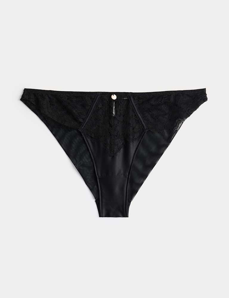 Liana Satin & Lace Wired Balconette Corset Set A-DD 3 of 6