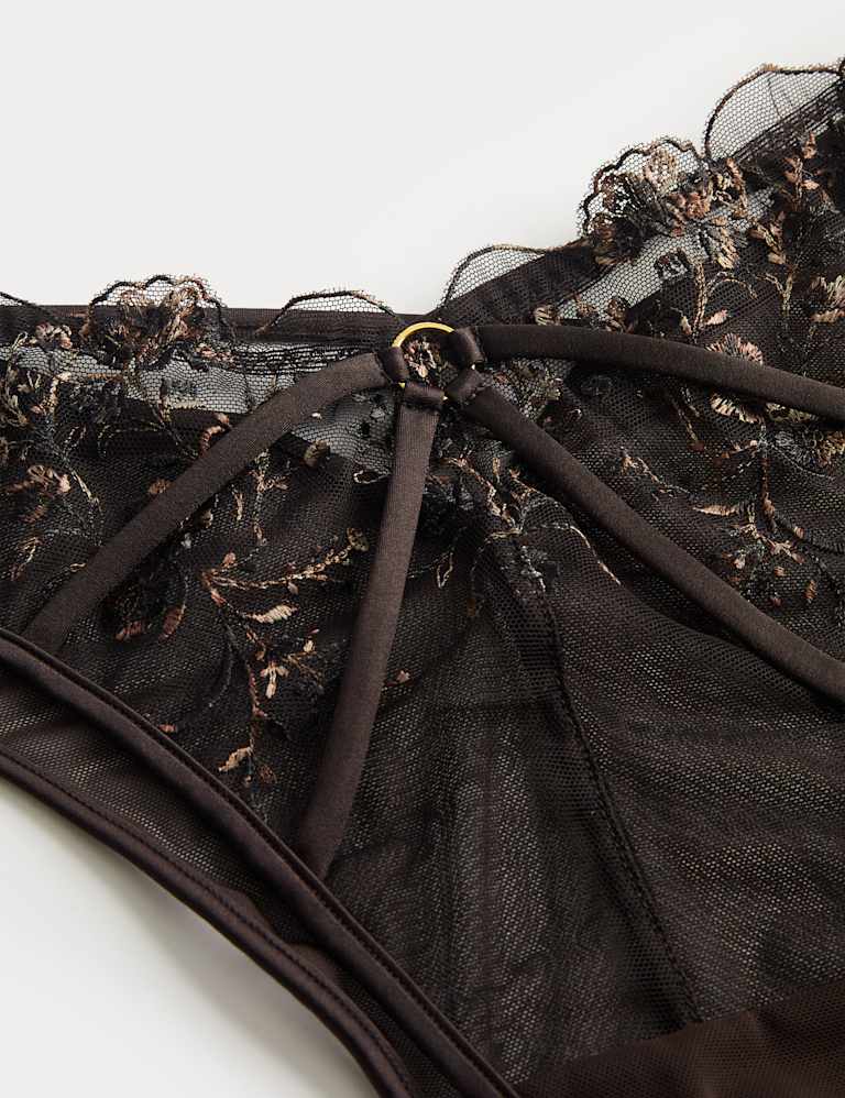 Mia Leopard Embroidery Wired Balcony Bra Set A-E 5 of 6