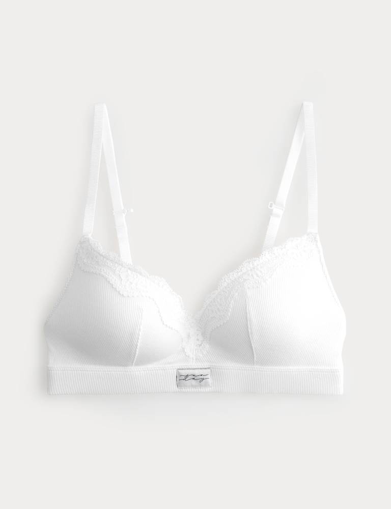 Juni Cotton Rib Non Wired Plunge Bra Set A-E 2 of 6