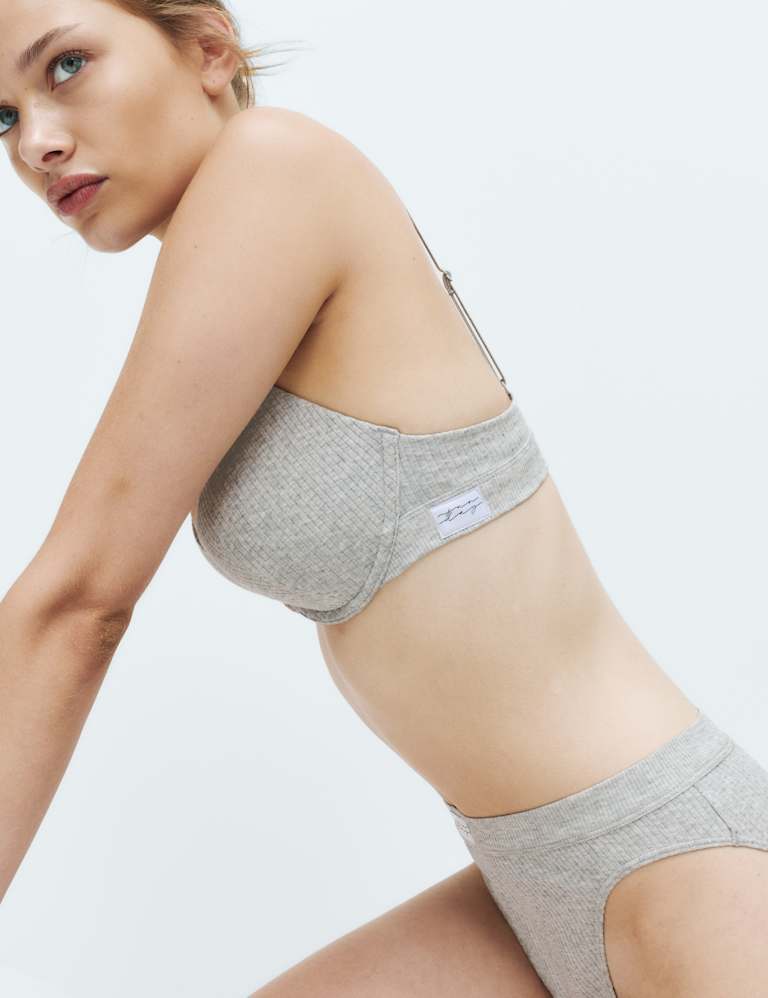 Asta Rib Wired Scoop Demi Cup Bra Set A-E 4 of 6