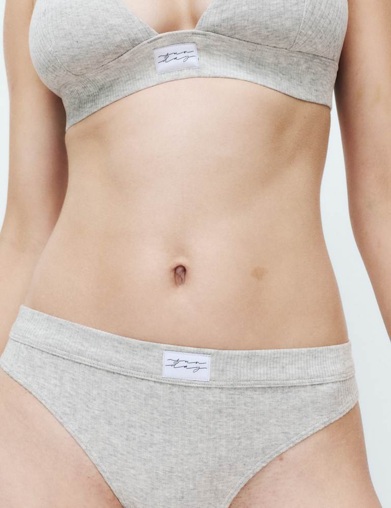 Asta Cotton Rib Non Wired Bralette Set 5 of 6