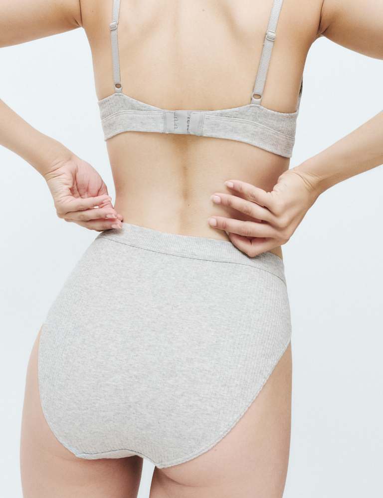 Asta Rib Wired Scoop Demi Cup Bra Set A-E 6 of 6