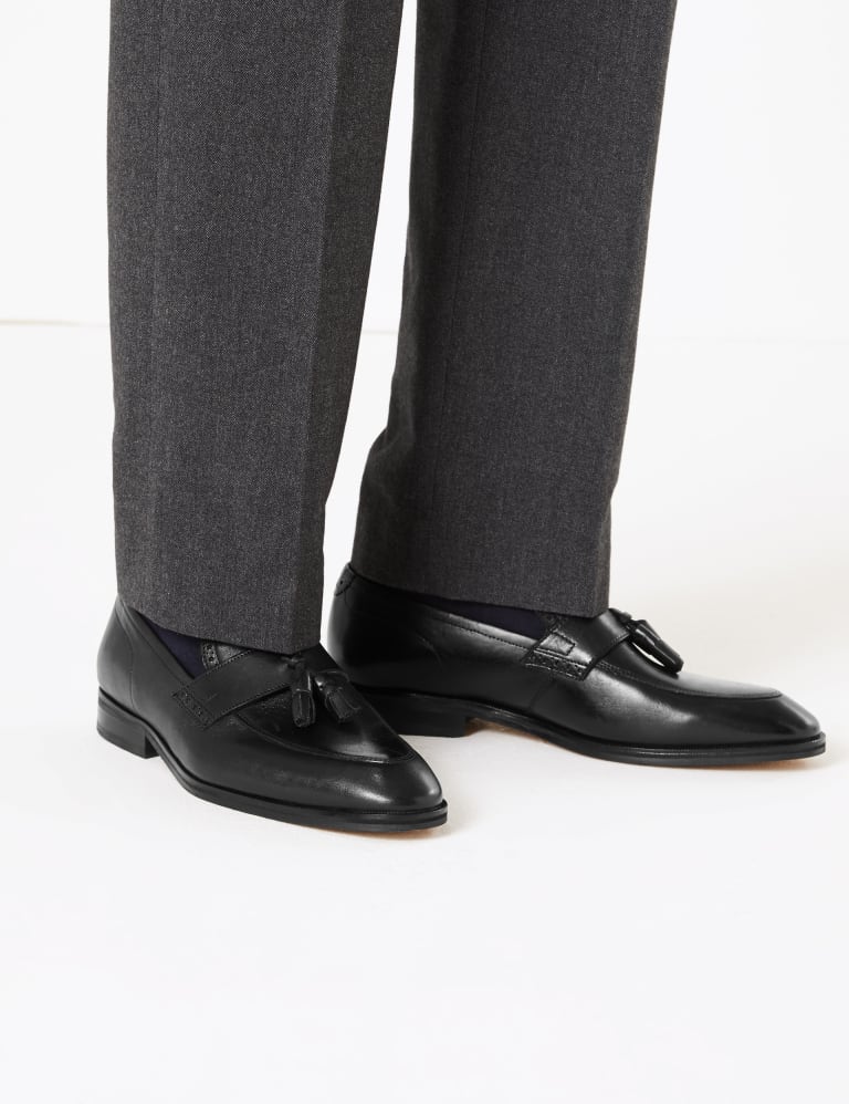Big Tall Leather Saddle Tassel Loafers M S Collection M S IE