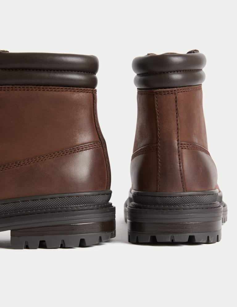 Leather Cleated Sole Boots