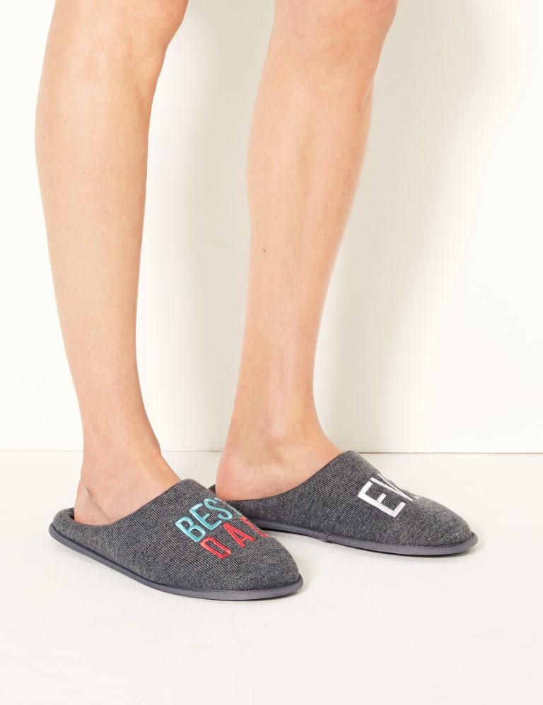 Best Dad Ever Mule Slippers M S Collection M S IE