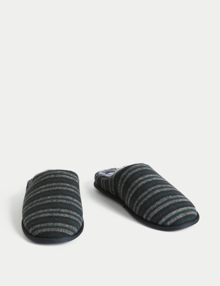 Striped Mule Slippers with Freshfeet M S Collection M S IE