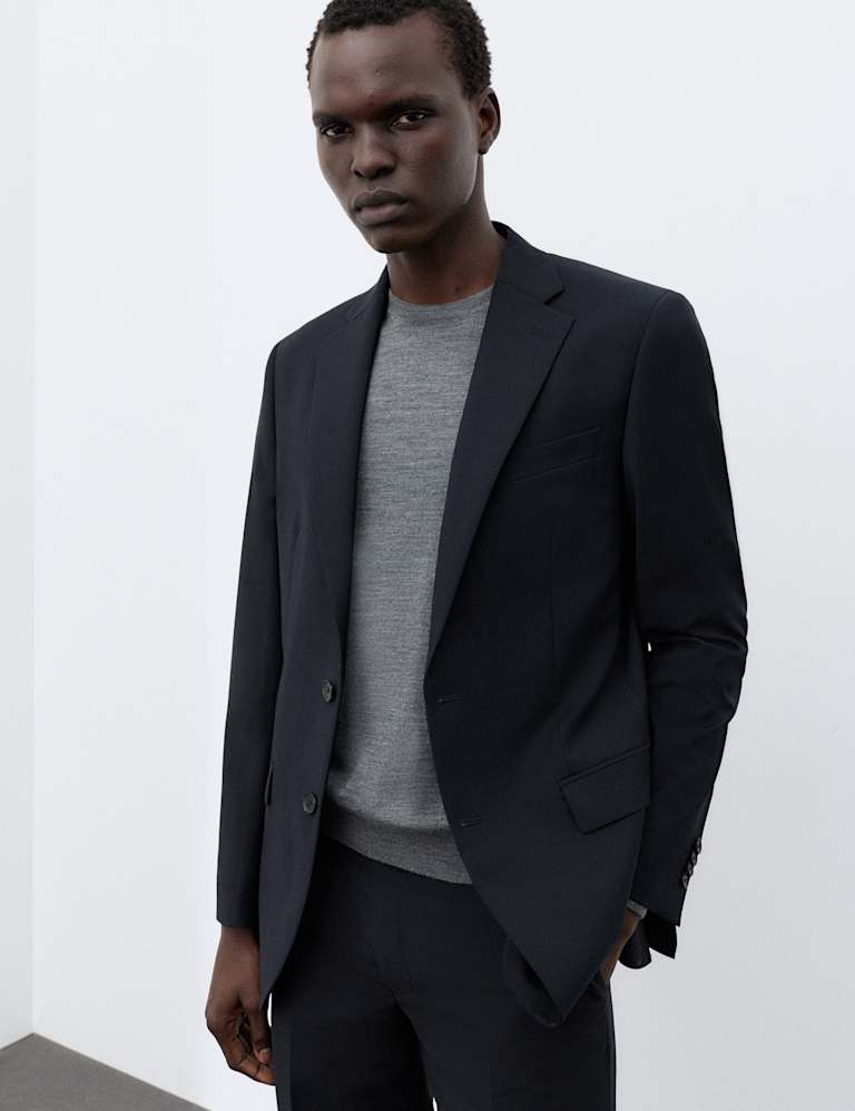 3 Piece Slim Fit Wool Blend Stretch Suit 1 of 9