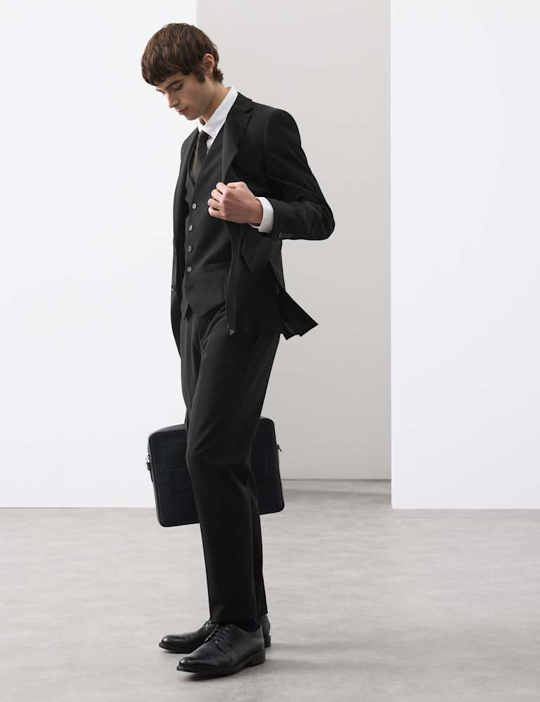 3 Piece Slim Fit Wool Blend Stretch Suit 7 of 9