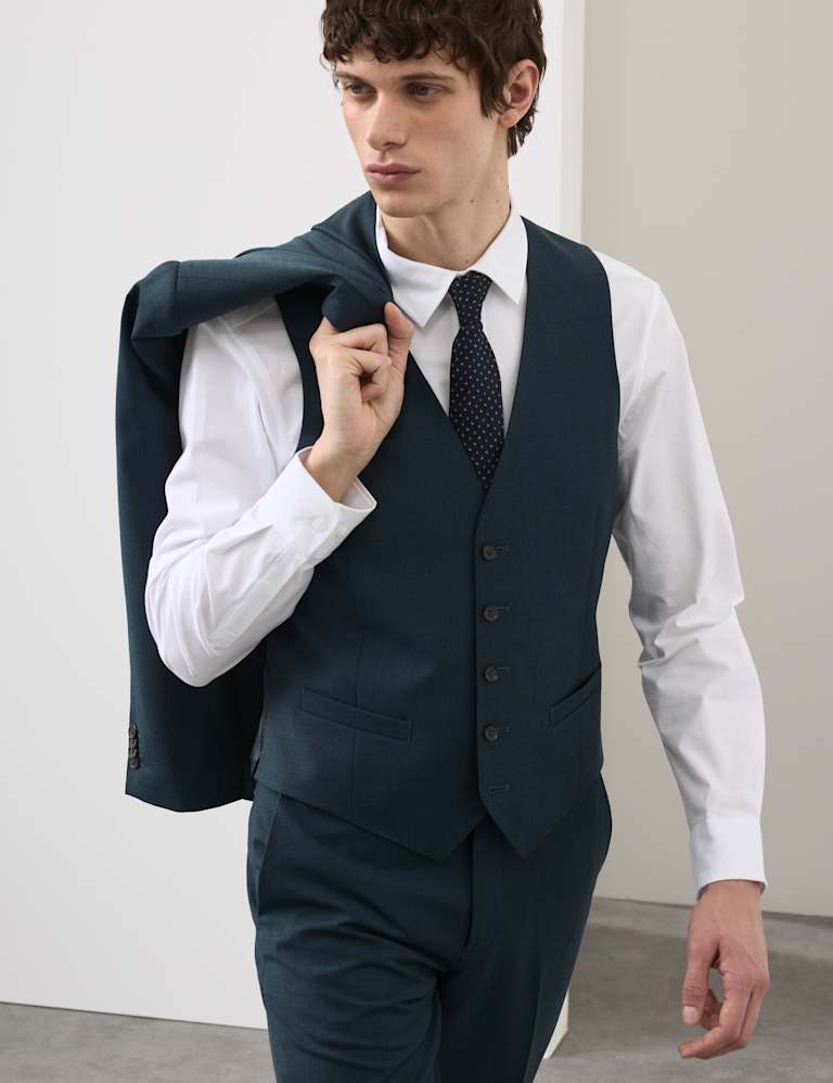 3 Piece Tailored Fit Wool Rich Suit 8 of 8