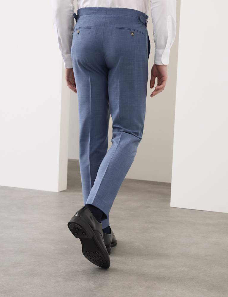 2 Piece Tailored Fit Wool Blend Hopsack Stretch Suit 4 of 6