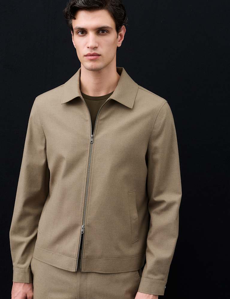 2 Piece Italian Wool Blend Harrington Suit 1 of 6