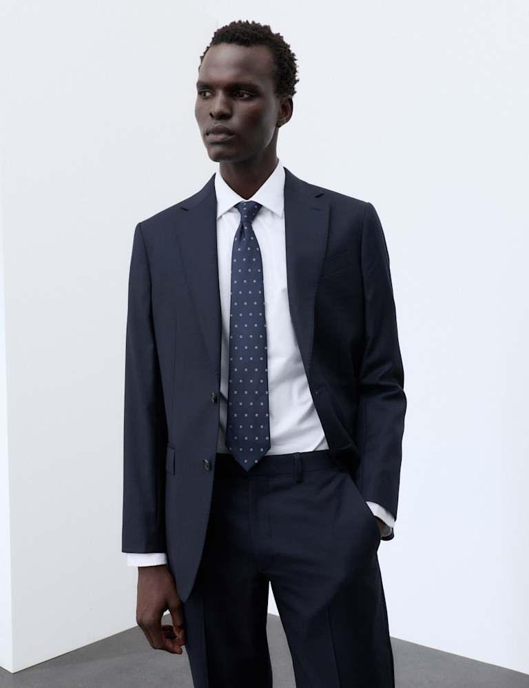 2 Piece Tailored Fit Pure Merino Wool Suit 1 of 6