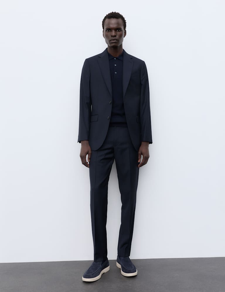 3 Piece Tailored Fit Pure Merino Wool Suit 6 of 9
