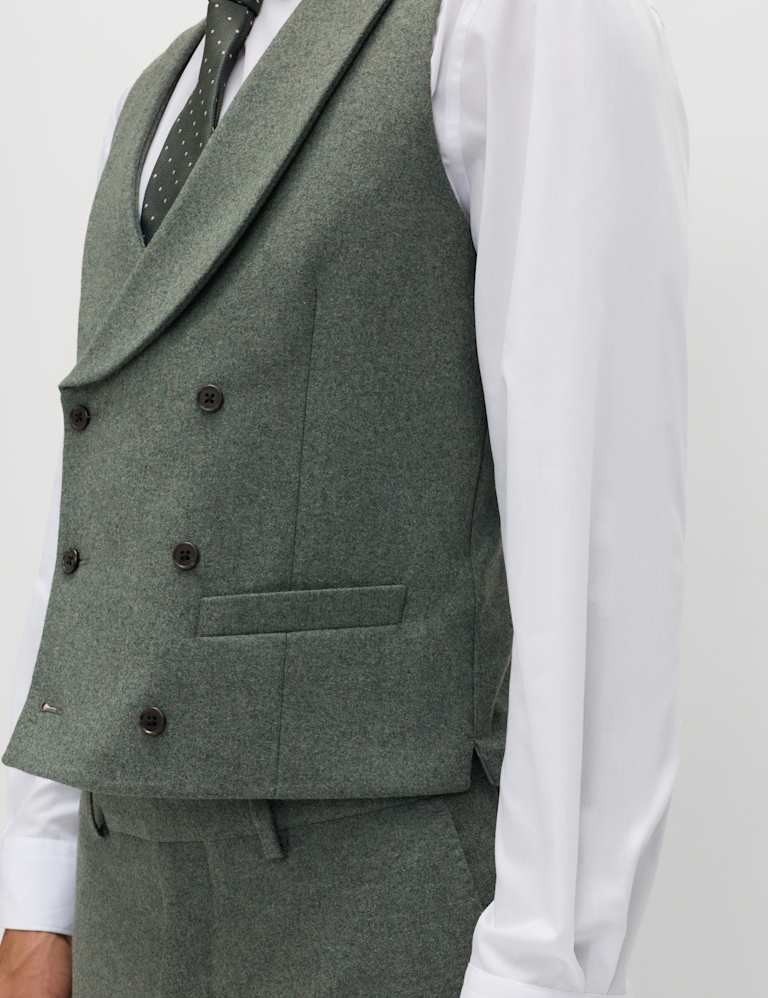 3 Piece Tailored Fit Italian Wool Rich Tweed Suit 7 of 9