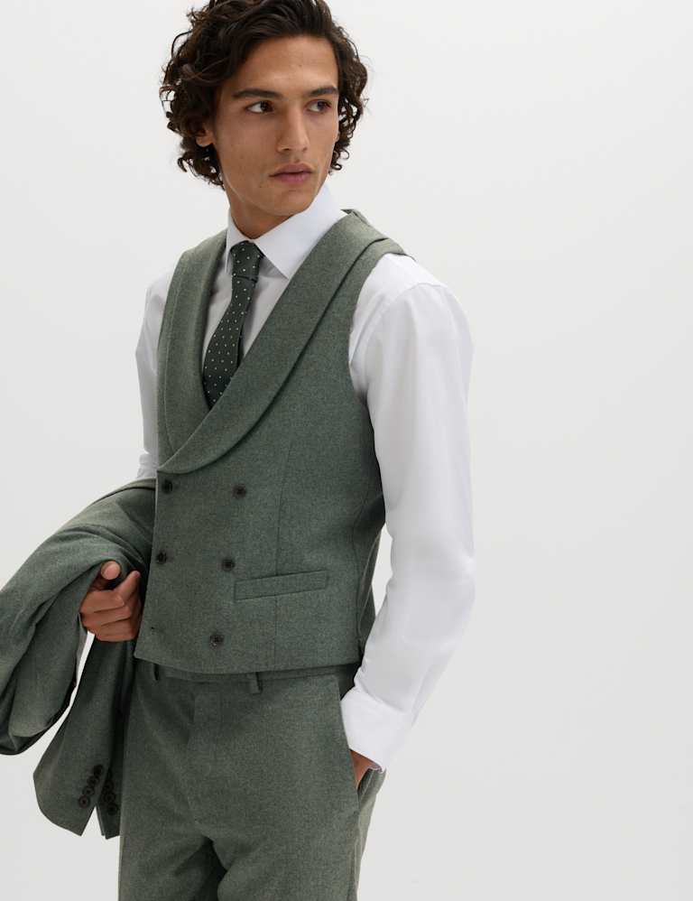 3 Piece Tailored Fit Italian Wool Rich Tweed Suit 9 of 9