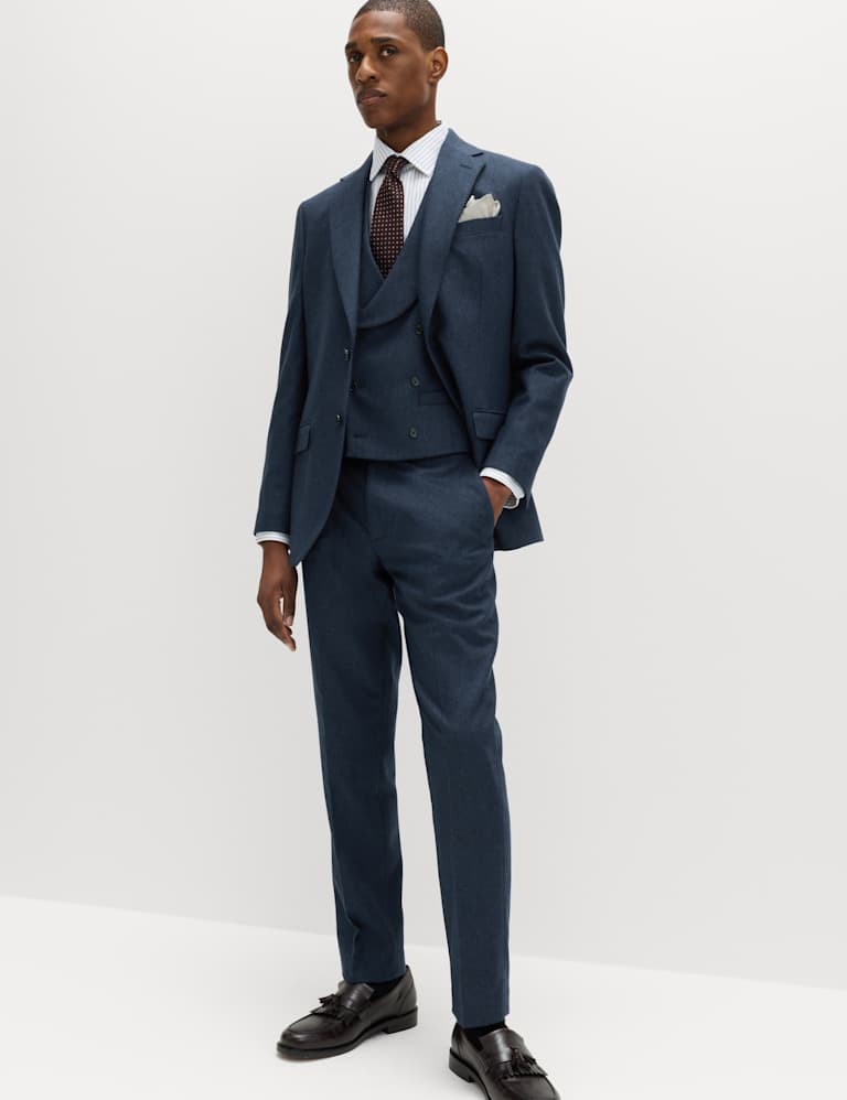 2 Piece Tailored Fit Italian Wool Rich Tweed Suit 1 of 6