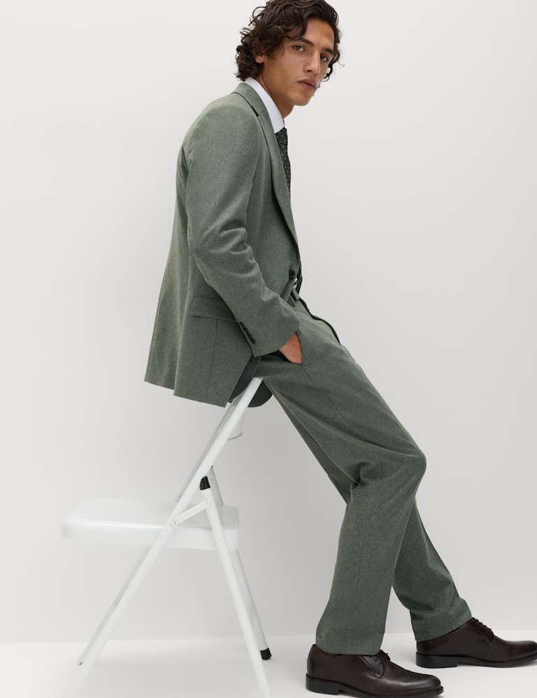 2 Piece Tailored Fit Italian Wool Rich Tweed Suit 6 of 6