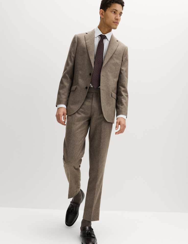 2 Piece Tailored Fit Italian Wool Rich Tweed Suit 6 of 6