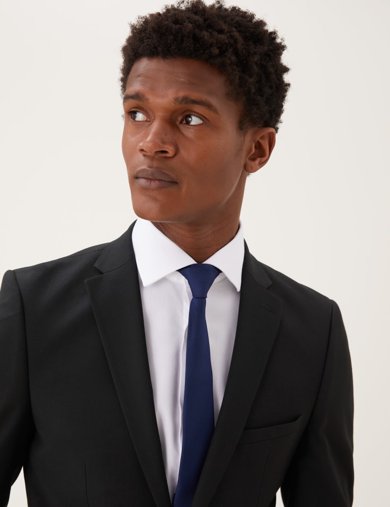Black Skinny Fit Suit Jacket with Stretch M S Collection M S IE