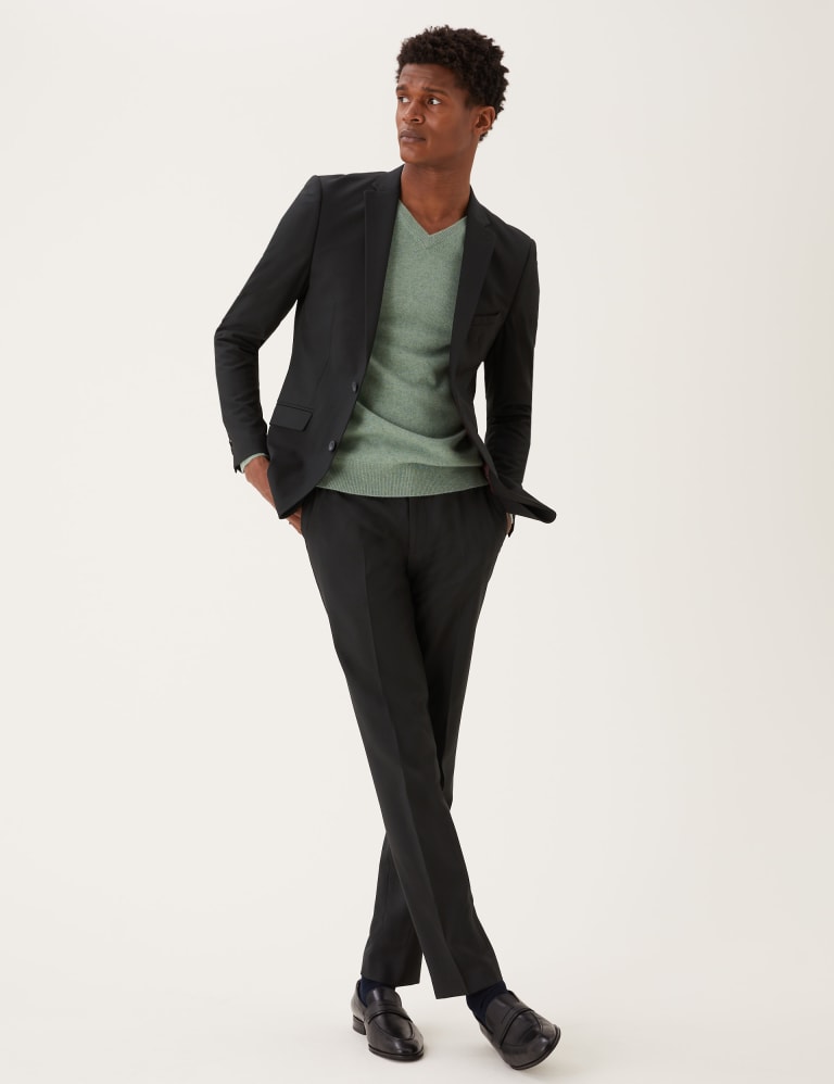 Black Skinny Fit Suit Jacket with Stretch M S Collection M S IE