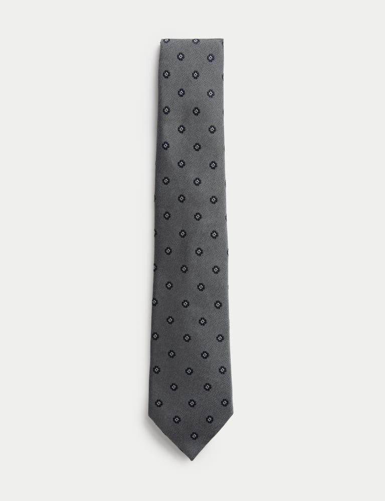 Textured Floral Pure Silk Tie 1 of 2