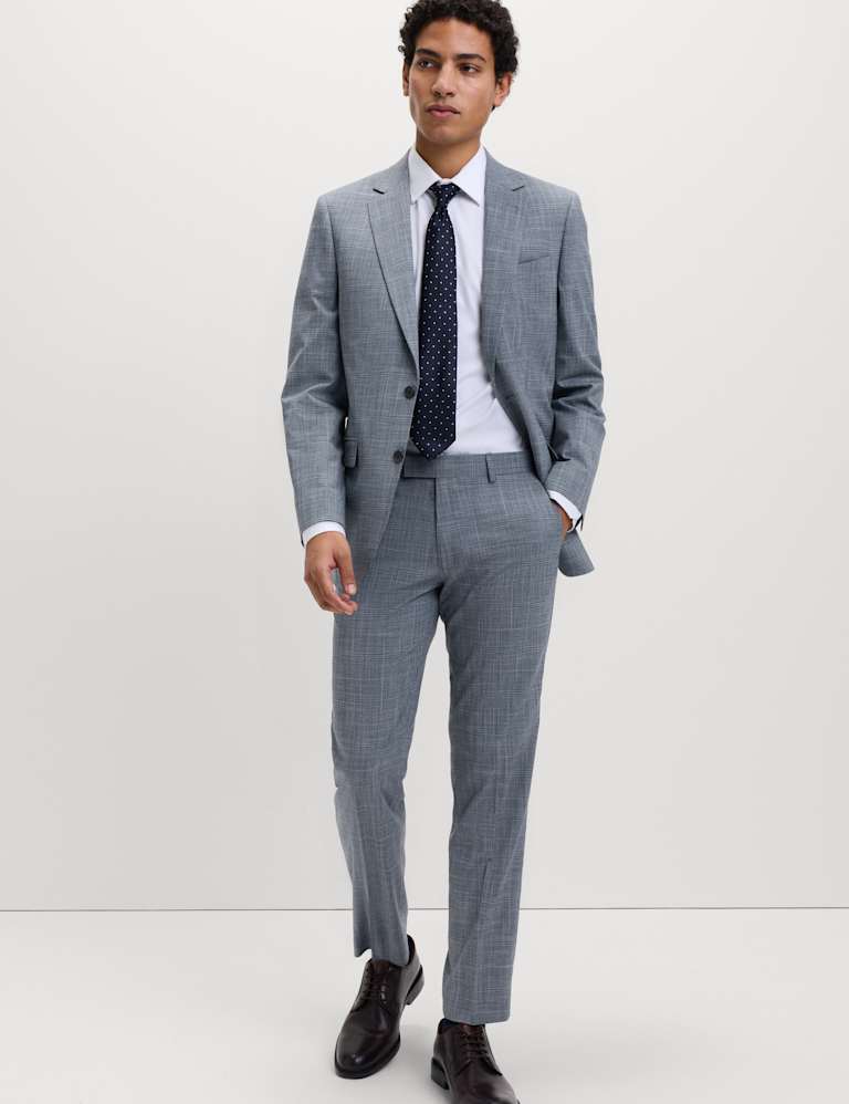 2 Piece Tailored Fit Check Stretch Suit 4 of 6