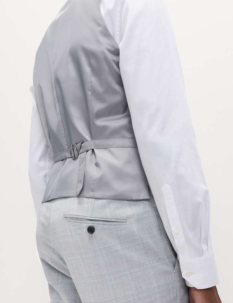 3 Piece Regular Fit Check Stretch Suit 9 of 9